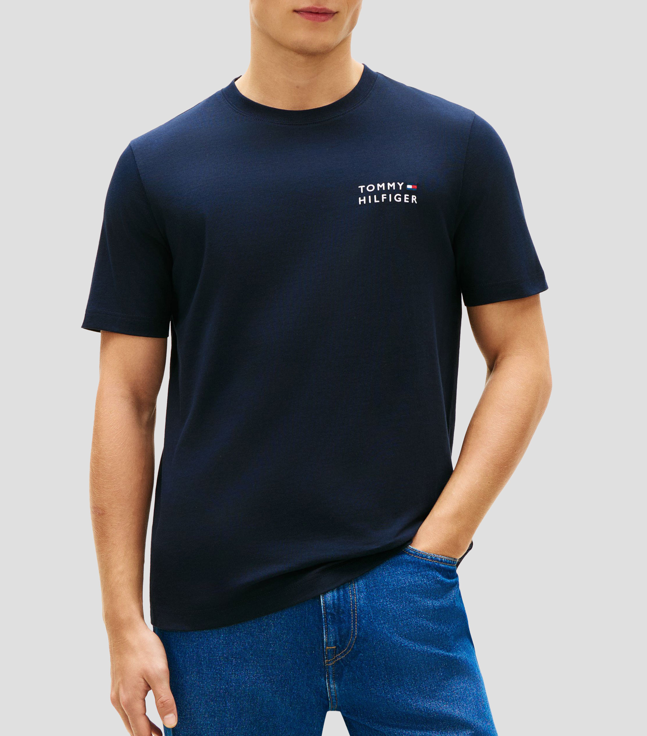 Playera cuello redondo manga corta estampada Hombre